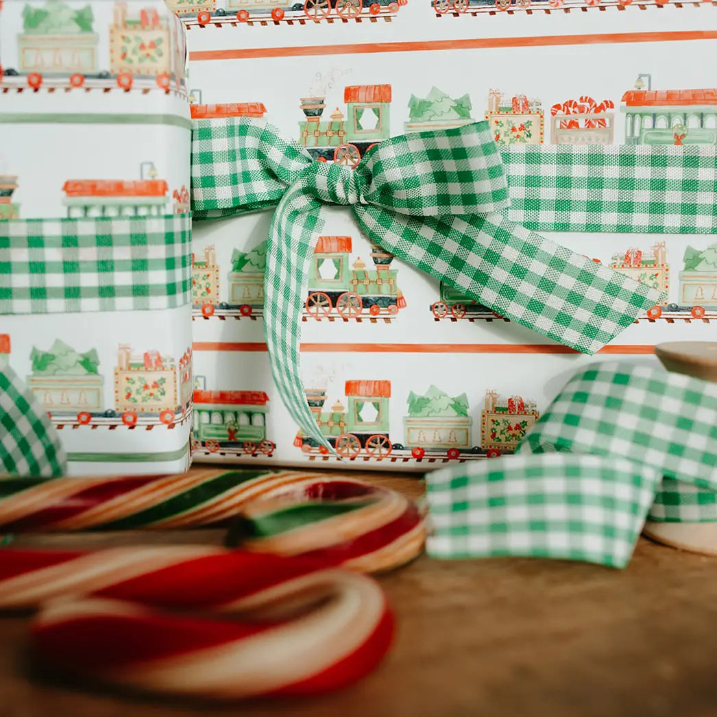 Holiday Train Gift Wrap Roll