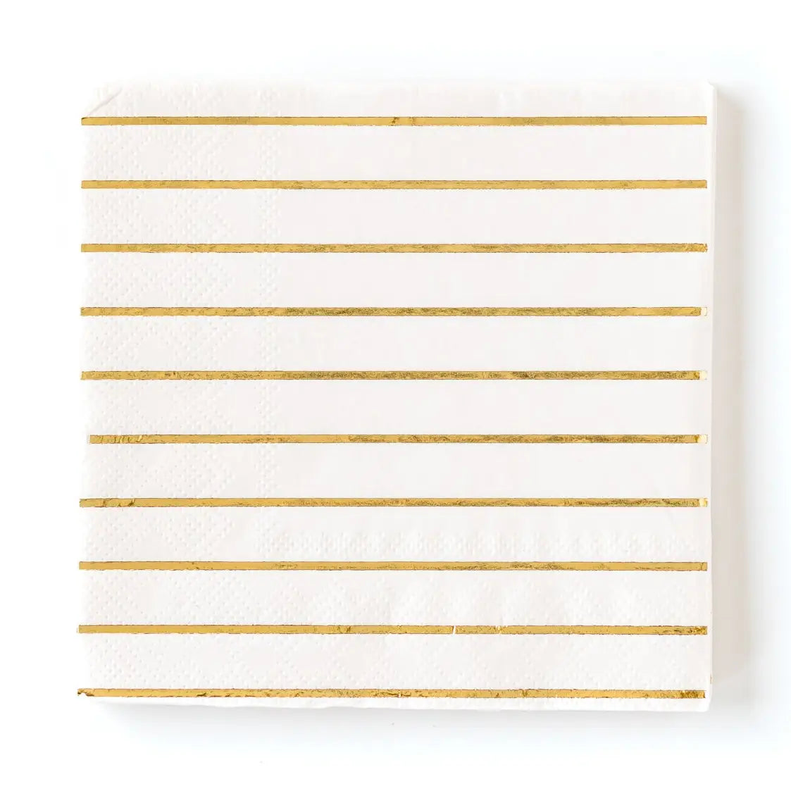 Cream Striped Cocktail Napkins