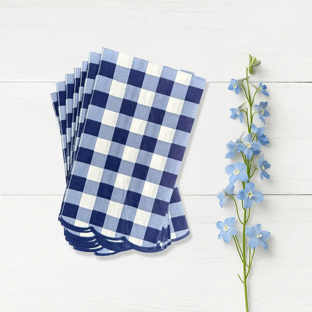 Navy Gingham Napkins