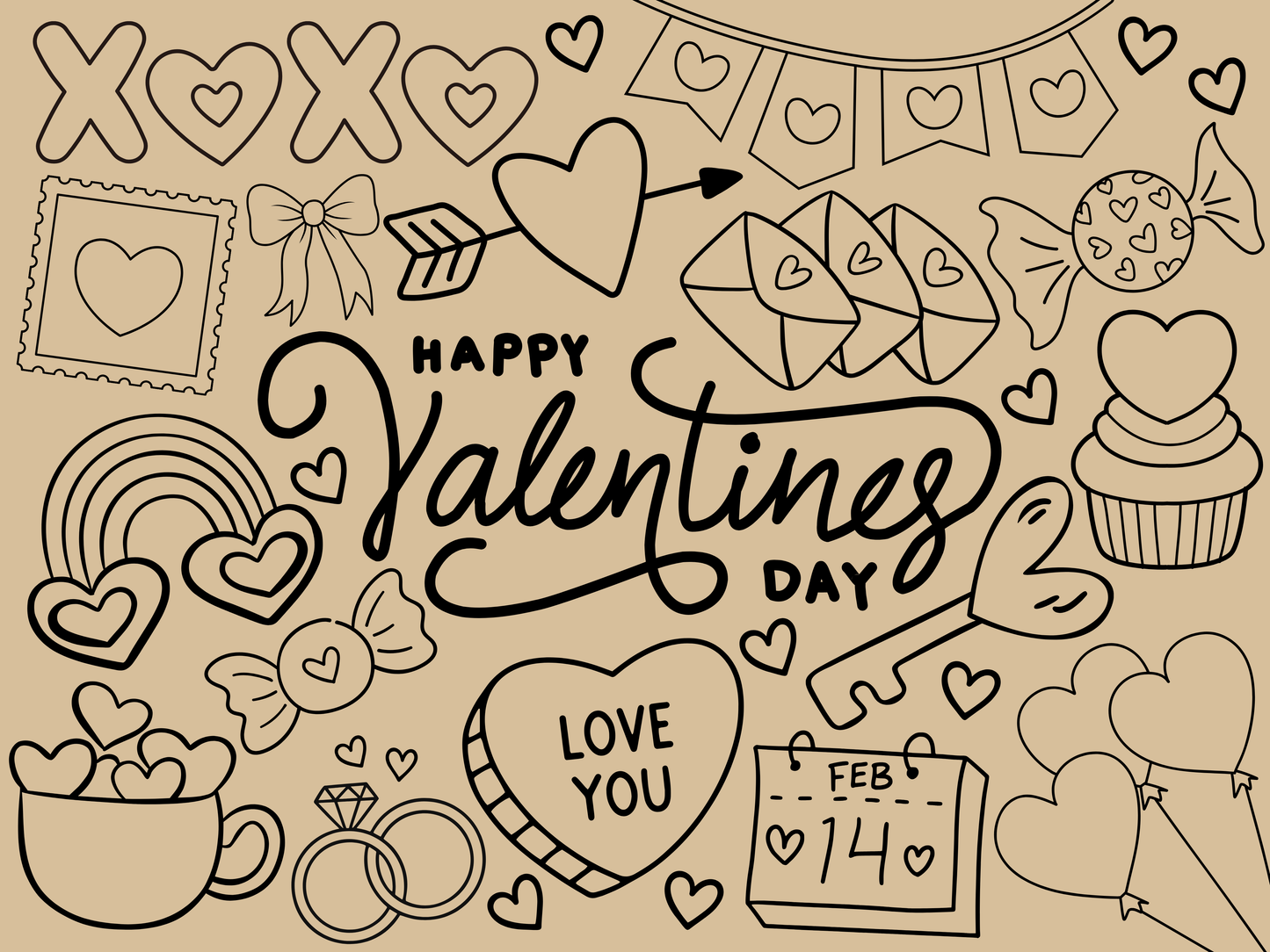 Jumbo Valentine’s Coloring Banner