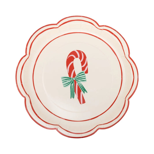 Round Candy Cane Plates