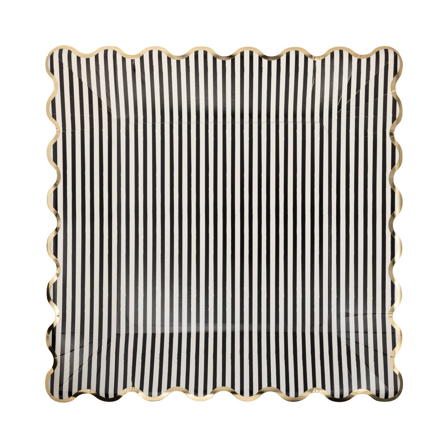 Black Striped Paper Plates
