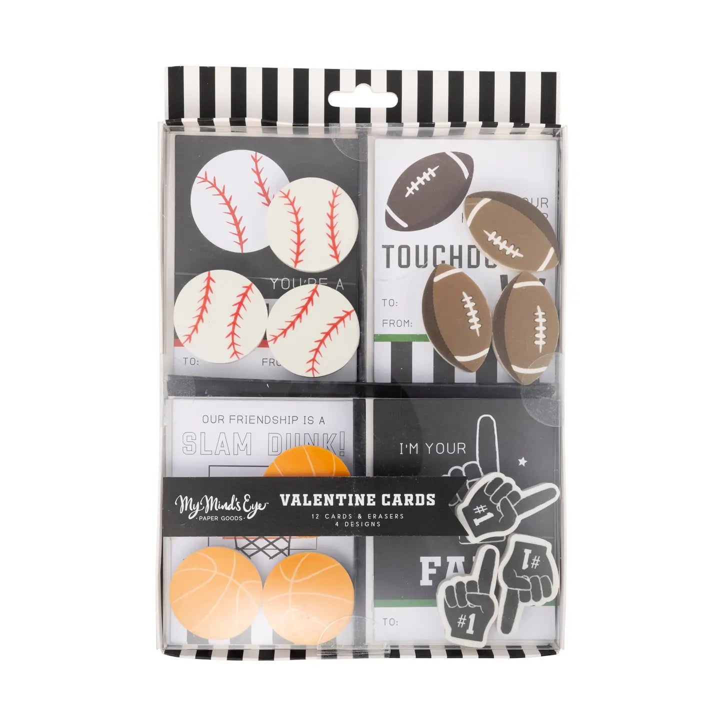 All Star Valentine’s Cards and Erasers