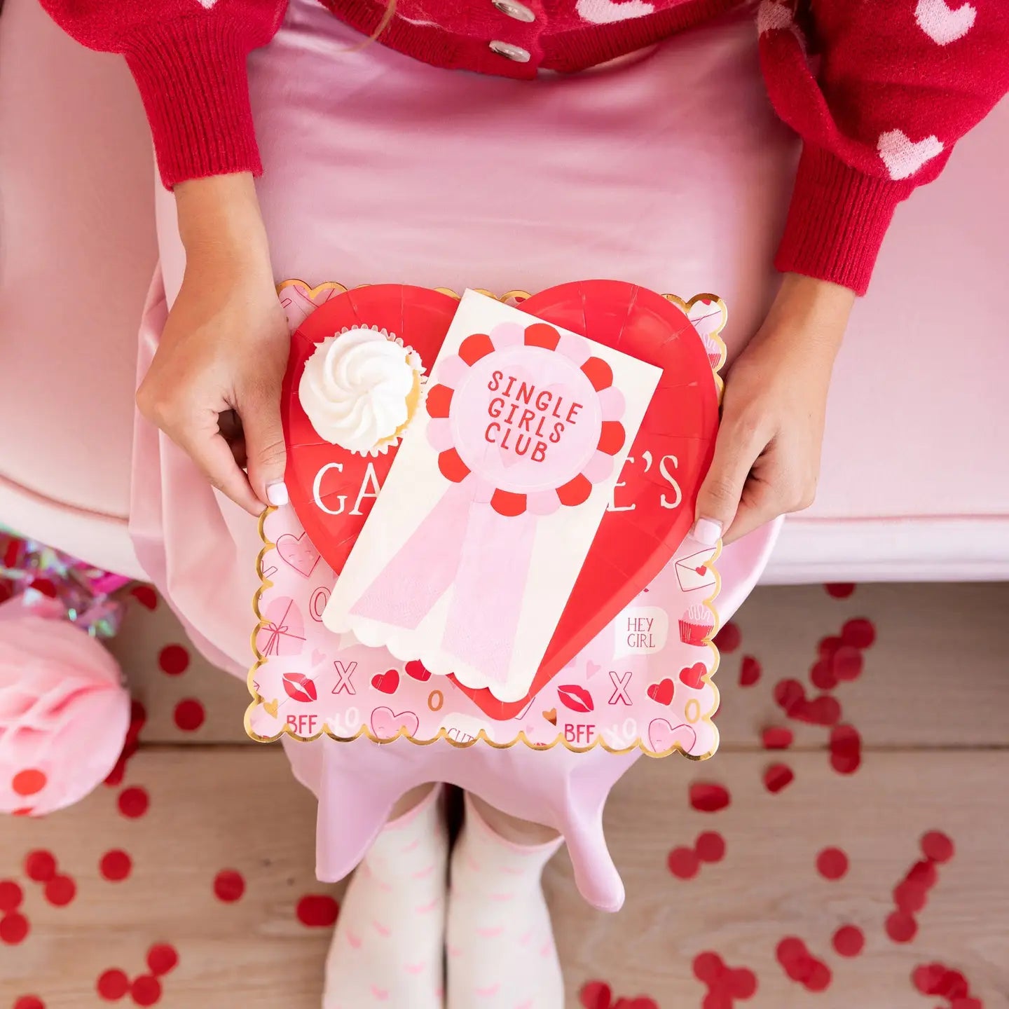 Galentine Scatter Paper Plates