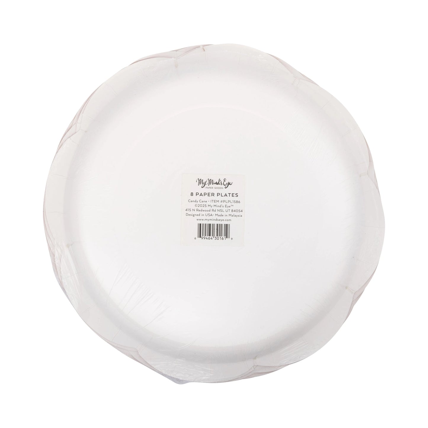 Round Candy Cane Plates