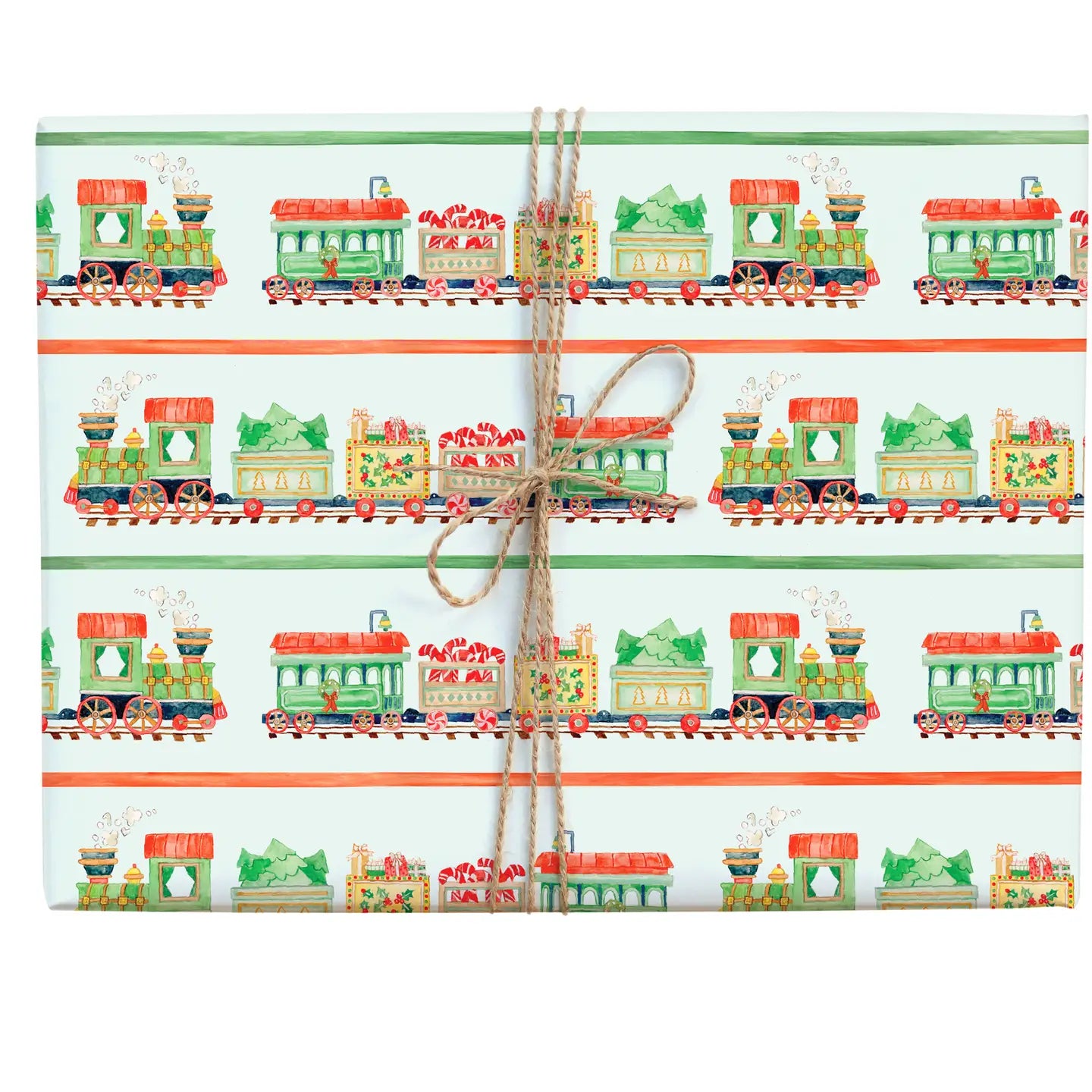 Holiday Train Gift Wrap Roll