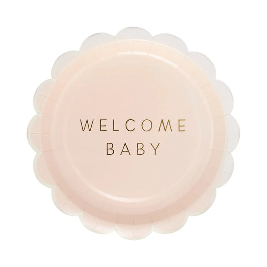 Welcome Baby Pink Plates