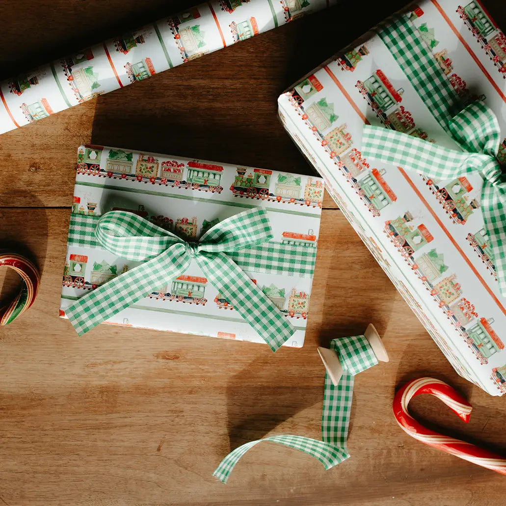 Holiday Train Gift Wrap Roll