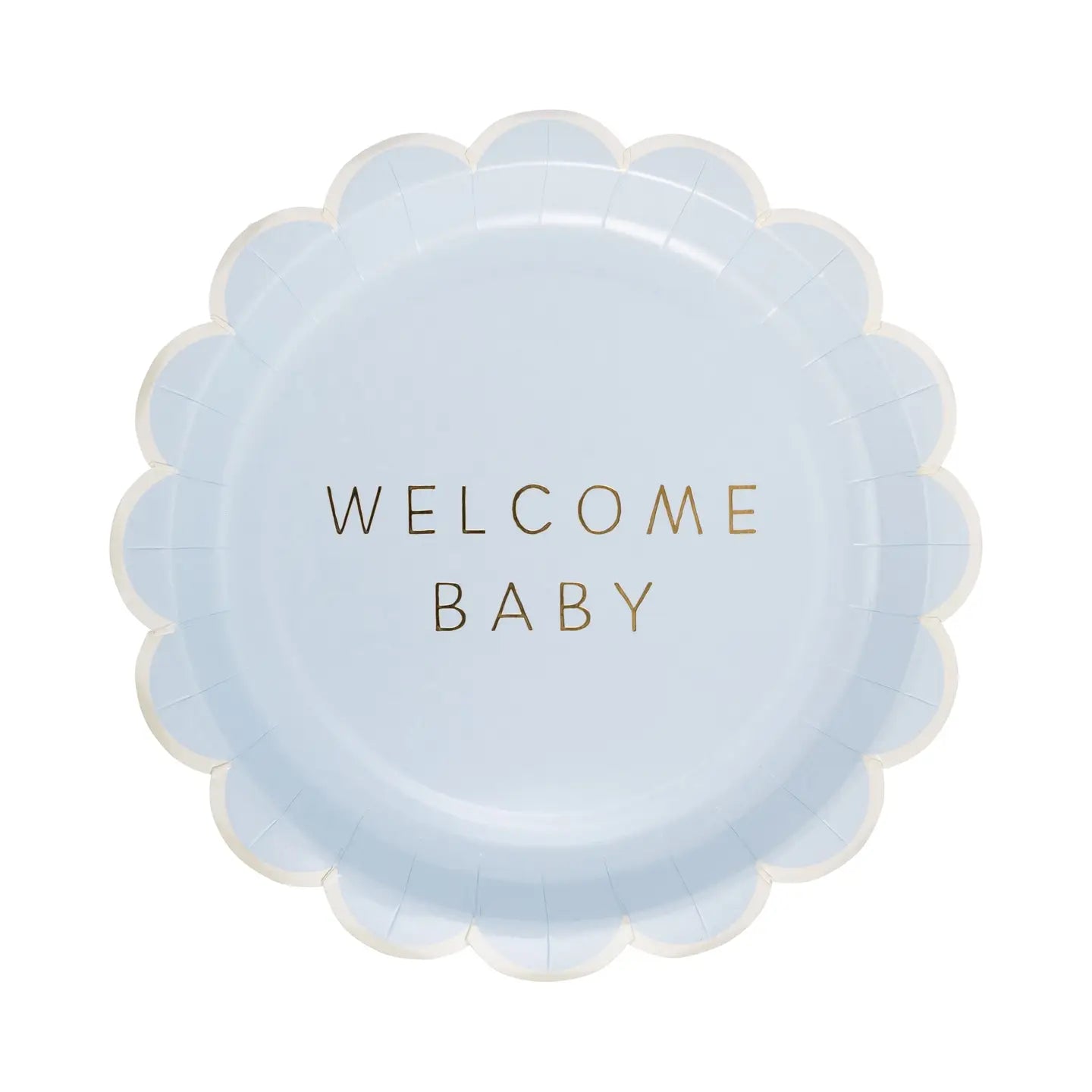 Welcome Baby Blue Plates
