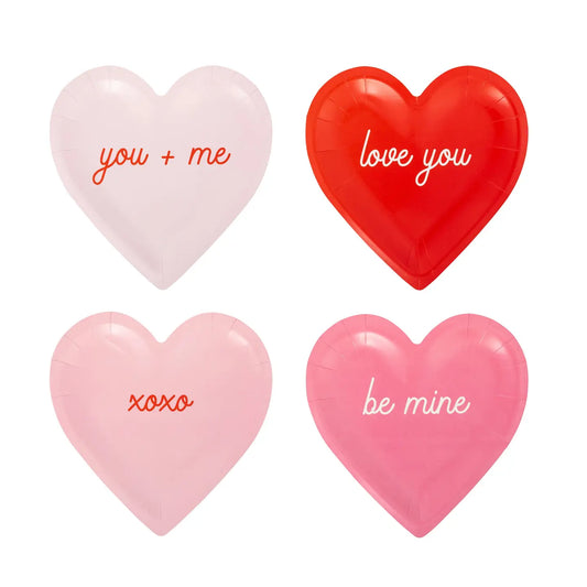 Conversation Heart Shaped Plates