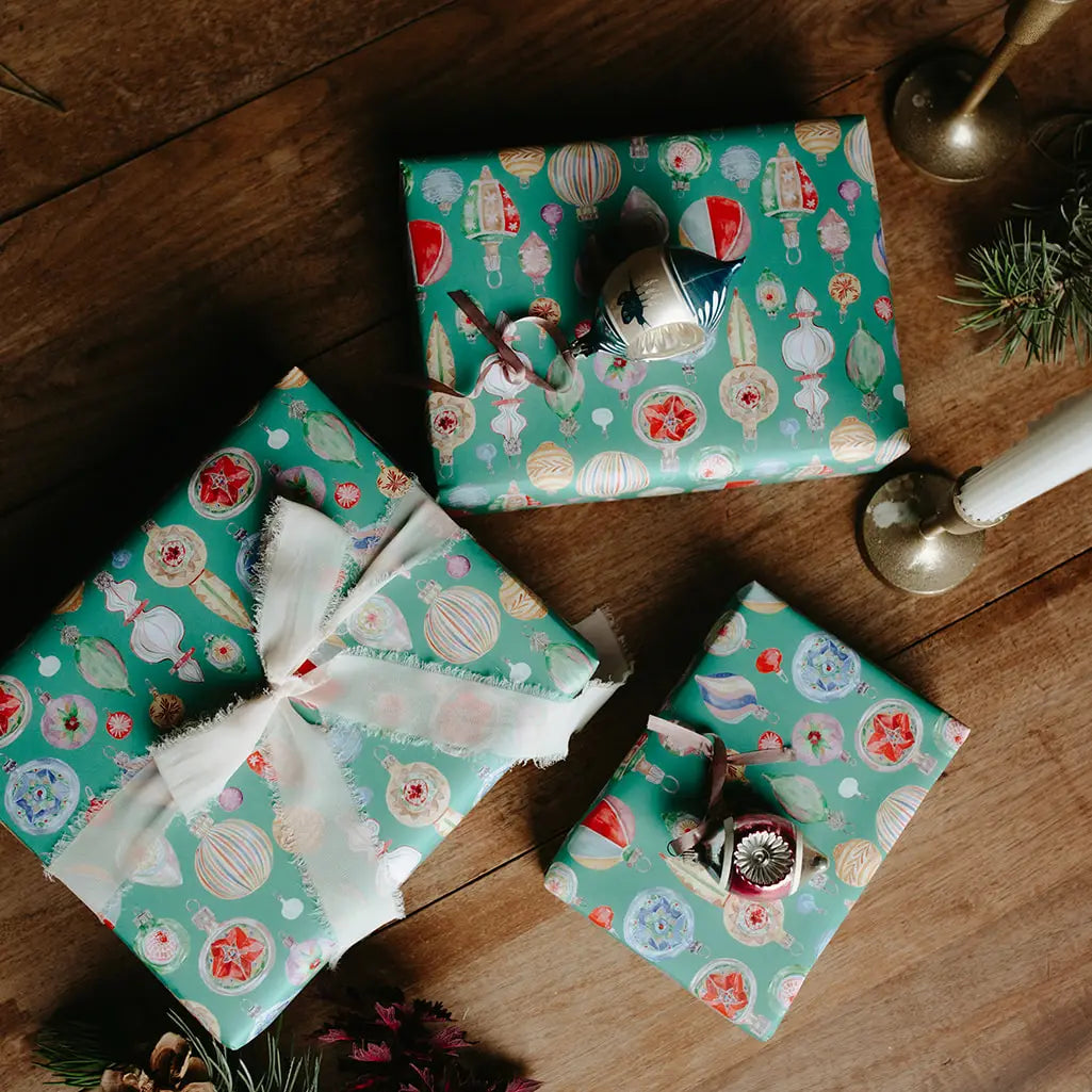 Vintage Ornaments Gift Wrap Roll