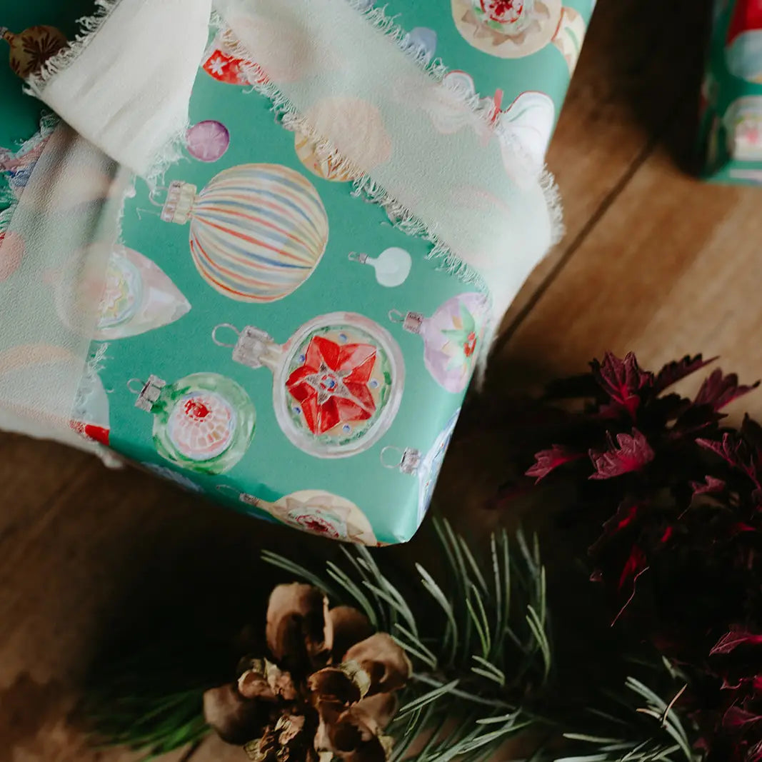 Vintage Ornaments Gift Wrap Roll