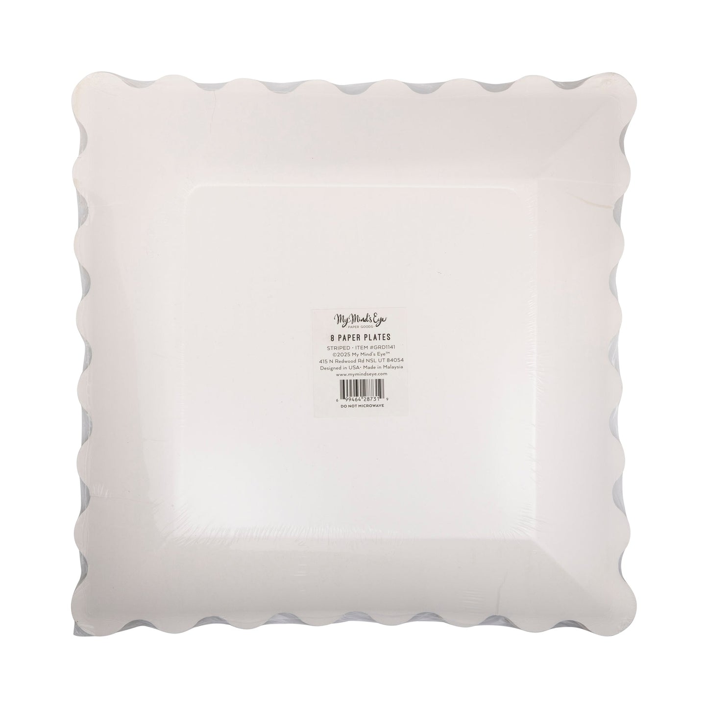 Black Striped Paper Plates