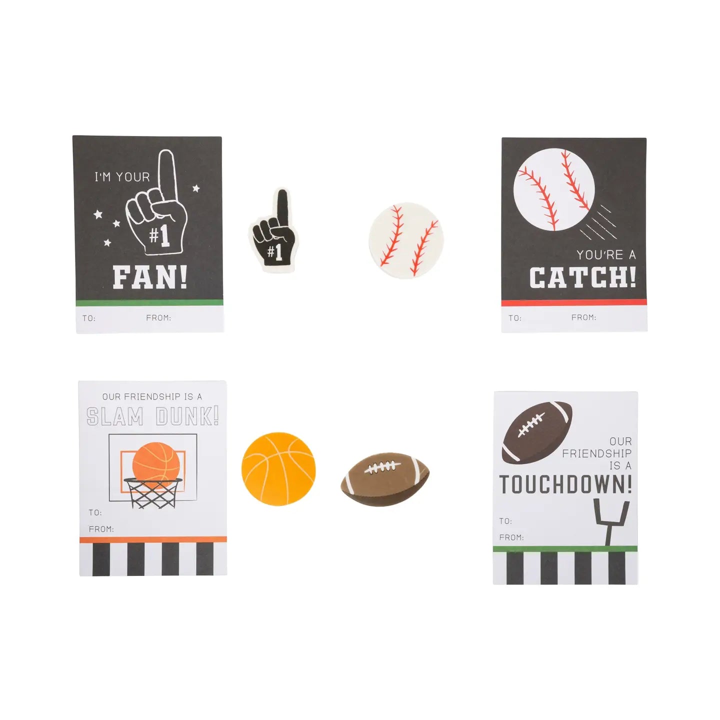 All Star Valentine’s Cards and Erasers