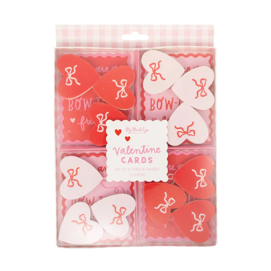 Bows Valentine’s Cards and Eraser Set