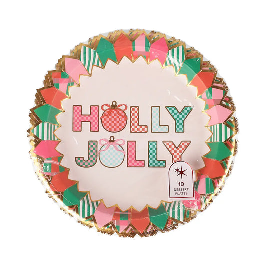 Holly Jolly Dessert Plates