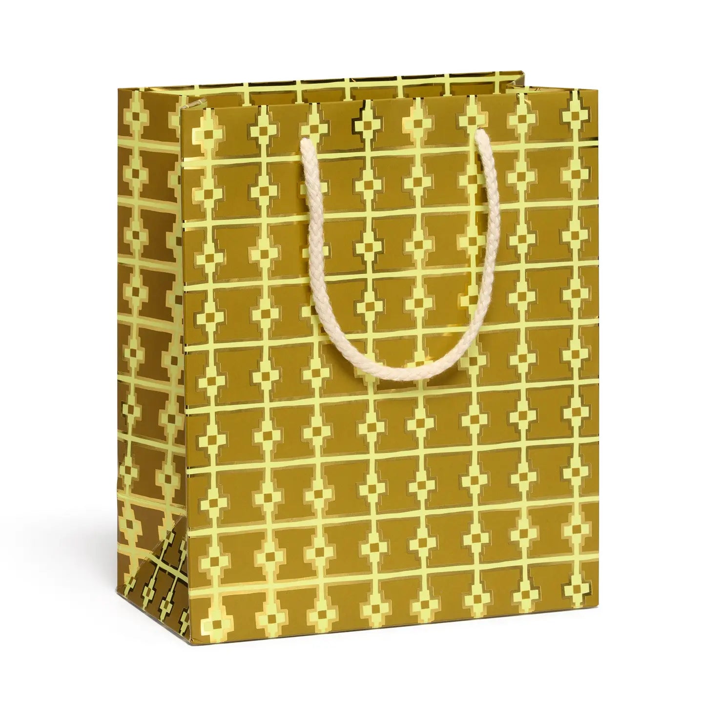 Golden Grid Medium Gift Bag