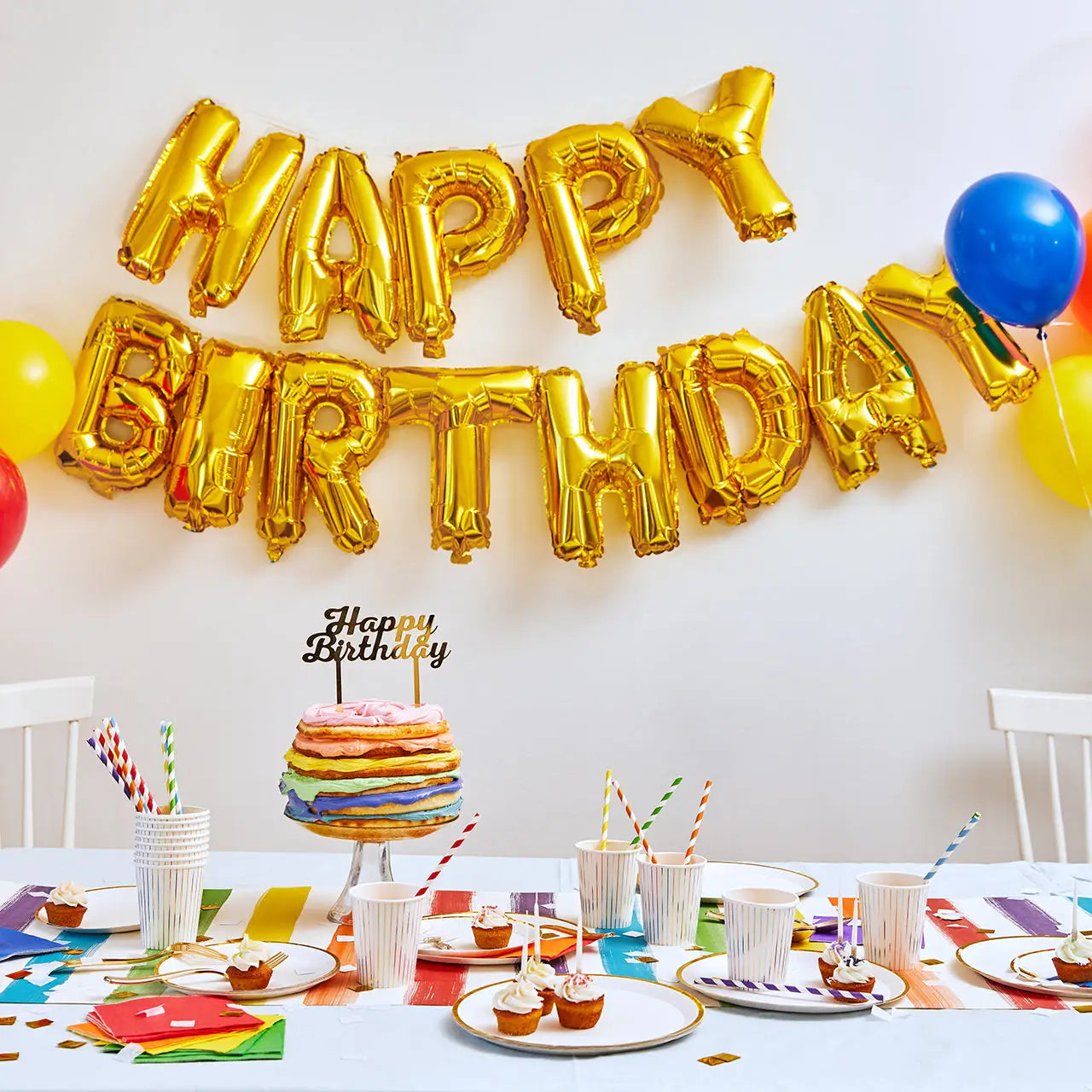 Happy Birthday Balloon Banner