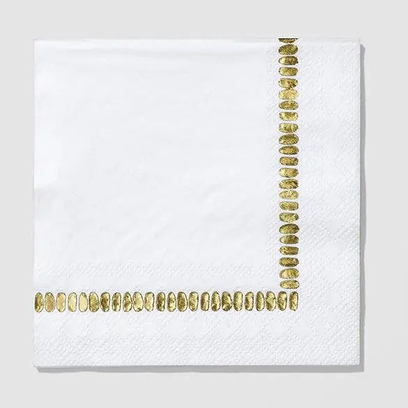 White Brushstroke Cocktail Napkins