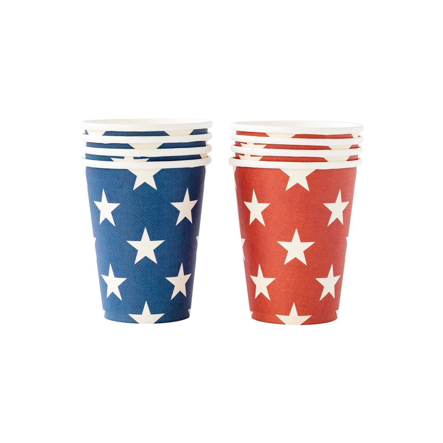 Red + Blue Star Paper Cups