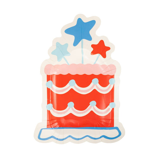 Patriotic Cake Shaped Plates