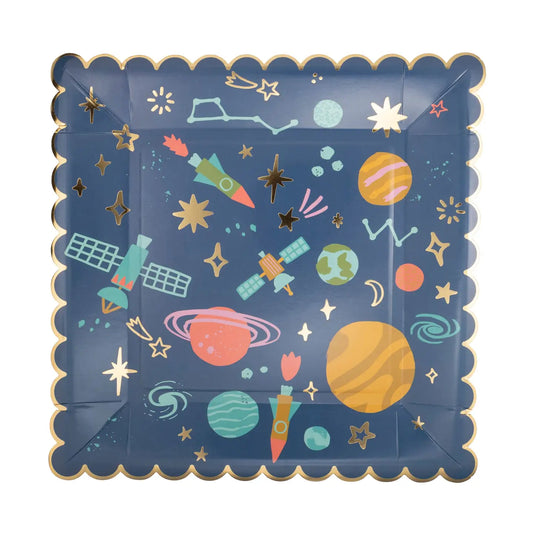 Space Pattern Paper Plates