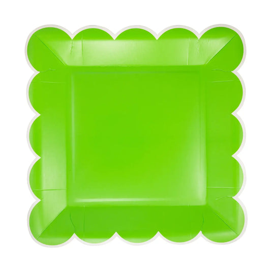 Green Scallop Plates