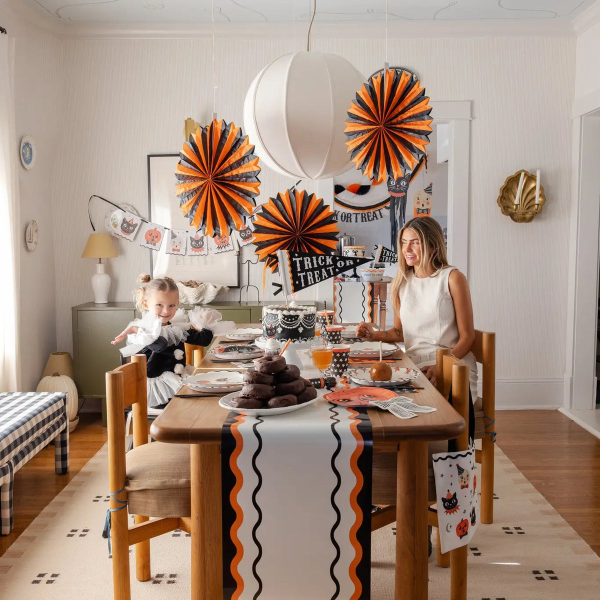 Orange/Black Halloween Table Runner