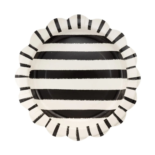 Black/White Striped Plates