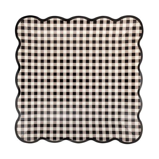 Black Gingham Plates